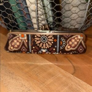 Vera Bradley Brown and Blue Floral Clutch